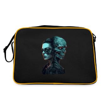 Beau squelette cyborg gothique femme deux visages - Sac Retro - noir/or - Dos