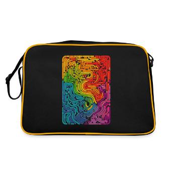 Cool, Surreal Rainbow Retro Tubes Pattern - Retro Bag - black/gold - Back