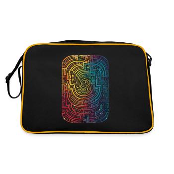 Cool, Surreal Rainbow Retro Tubes Pattern - Retro Bag - black/gold - Back