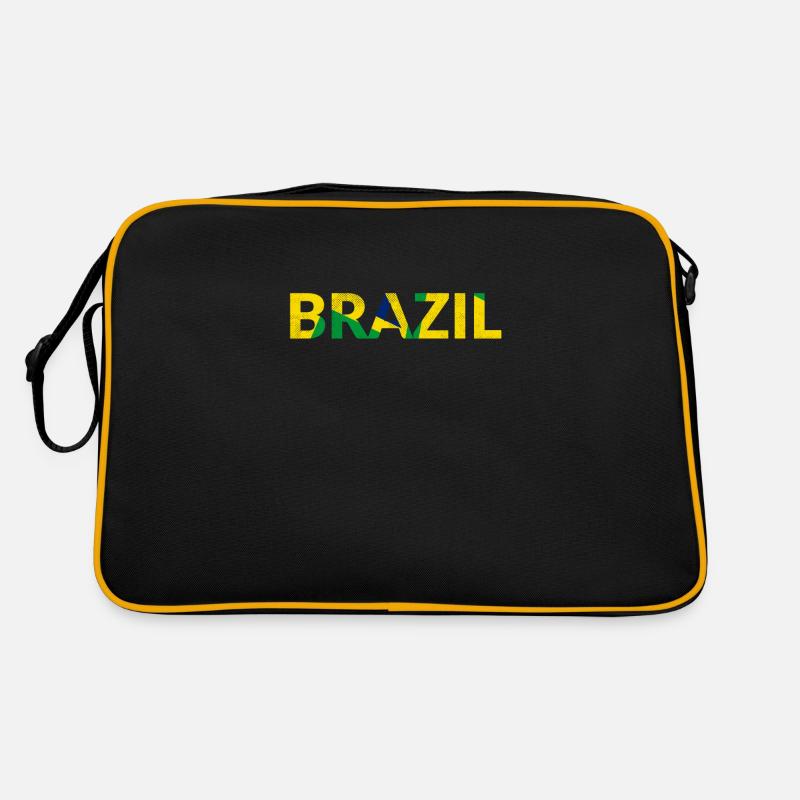 Brésil, Brésil, Brésiliens, drapeau, drapeaux - Sac Retro - noir/or