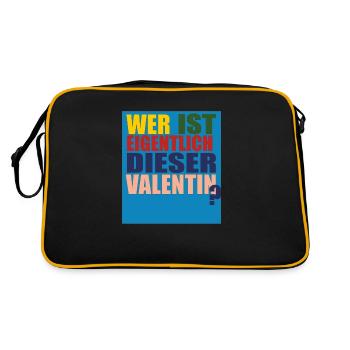 wer ist valentin - Retro Tasche - Schwarz/Gold - Hinten