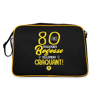 80 ans bogosse humour anniversaire 80 ans - Sac Retro - noir/or - Dos