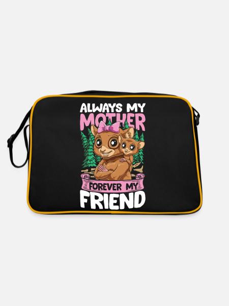 Always My Mother Forever My Friend - Retro Tasche - Schwarz/Gold