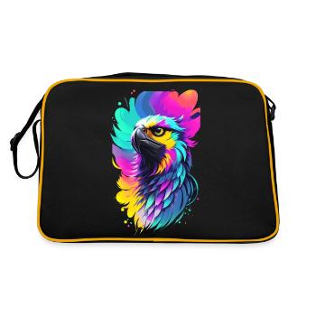 Colorful eagle in splash art style - Retro Bag - black/gold - Back