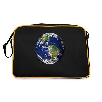 Planet Erde - Retro Tasche - Schwarz/Gold - Hinten