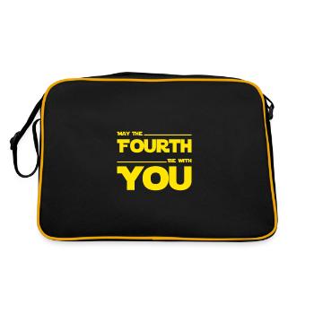 May Fourth Be With You Science Fiction Geek Design - Retro Tasche - Schwarz/Gold - Hinten