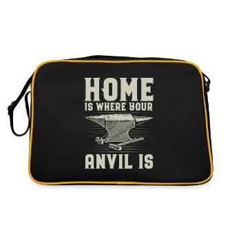 Forging gifts | Blacksmith Metalsmith Anvil - Retro Bag - black/gold - Back