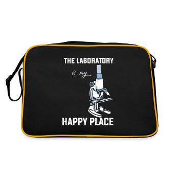 Biology | Microscope Laboratory Biologist Teacher Gift - Retro Bag - black/gold - Back