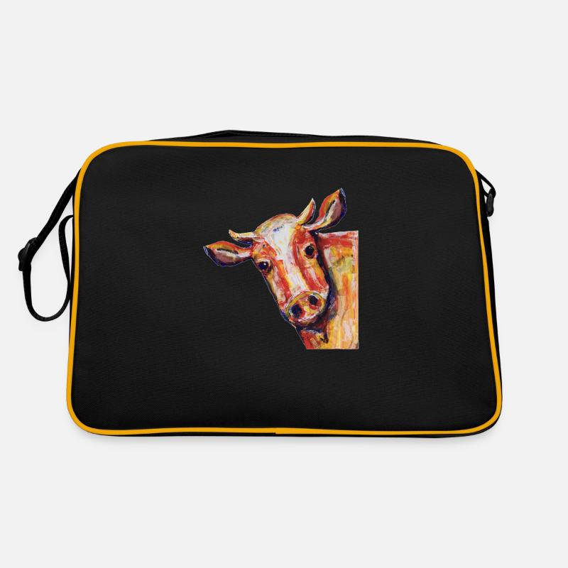 popart Kuh, abstrakte Kunst Retro Tasche