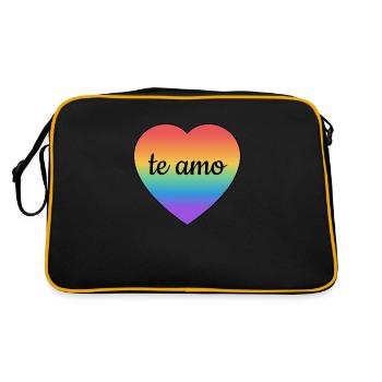Te amo I love you auf Spanisch - Retro Tasche - Schwarz/Gold - Hinten
