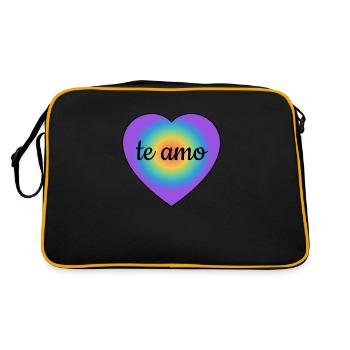 Te amo Ich liebe dich auf Spanisch Herz corazon - Retro Tasche - Schwarz/Gold - Hinten