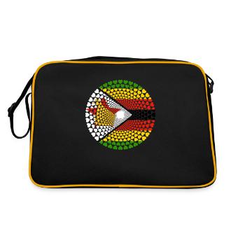 Zimbabwe Zimbabwe Great Zimbabwe Love Heart Mandala - Sac Retro - noir/or - Dos