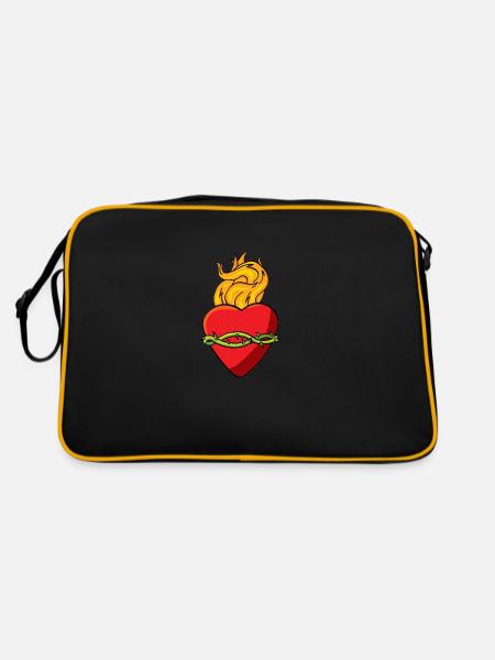 sacredheart3 - Retro Tasche - Schwarz/Gold - Hinten