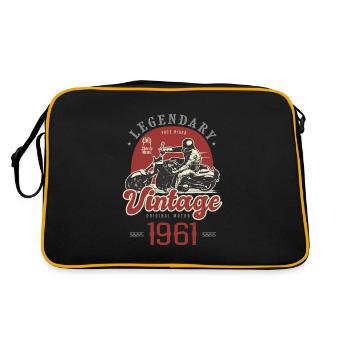 1961 anniversaire moto motard vintage 61 ans - Sac Retro - noir/or - Dos