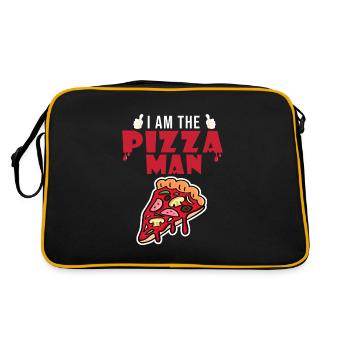 i am the pizza man food - Sac Retro - noir/or - Dos