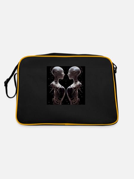 Robot Lover - Retro Tasche - Schwarz/Gold