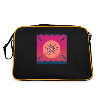 Sonne mit zerbrochenem Glas - Retro Tasche - Schwarz/Gold - Hinten
