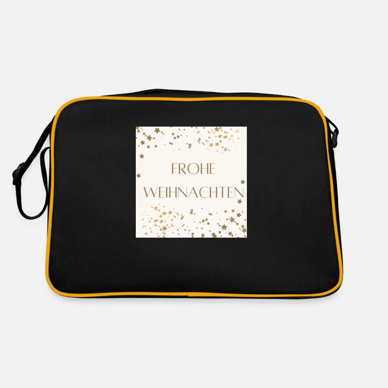 Frohe Weihnachten - Retro Tasche - Schwarz/Gold