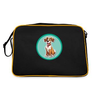 Dessin animé de chien 1 - Sac Retro - noir/or - Dos