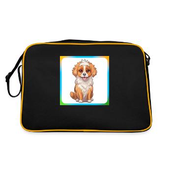 Dessin animé de chien 9 - Sac Retro - noir/or - Dos