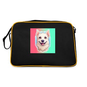 Dog Caricature 10 - Retro Bag - black/gold - Back