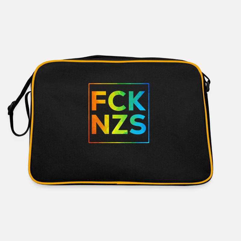 FCK NZS mit Rahmen Regenbogen Retro Tasche