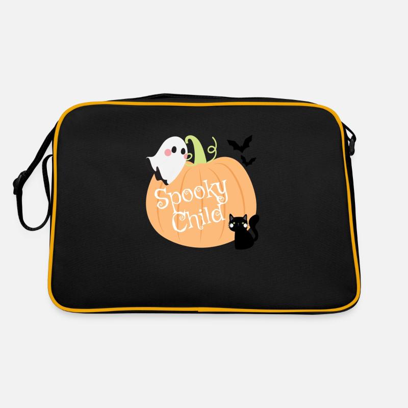 Spooky Child – Halloween Pumpkin, Ghost & Cat Retro Bag