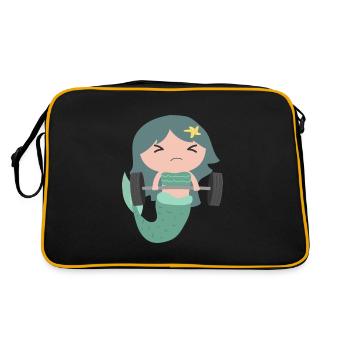 Meerjungfrau - Retro Tasche - Schwarz/Gold - Hinten