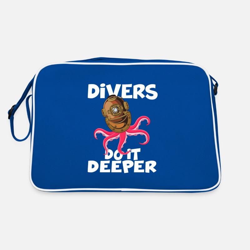 diver dives divers do it deeper Retro Bag