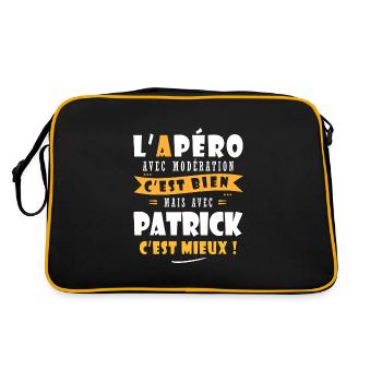 Patrick Apero T shirt Humour personnalisé apéro - Sac Retro - noir/or - Dos