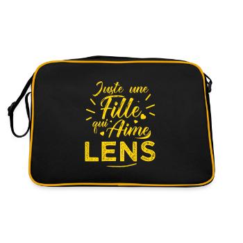 Lens une fille aime lens football - Sac Retro - noir/or - Dos