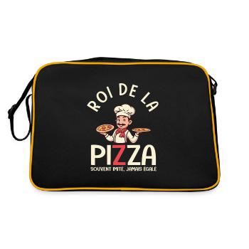 Pizzaiolo roi de la pizza cadreau drole - Sac Retro - noir/or - Dos