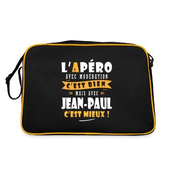 jean paul Apero T shirt Humour Jean Paul - Sac Retro - noir/or - Dos