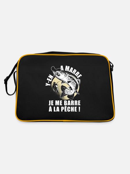 pêche je me barre à la pêche drôle pêcheur - Sac Retro - noir/or - Dos