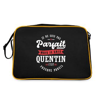 Quentin Parfait Cadeau prenom quentin - Sac Retro - noir/or - Dos