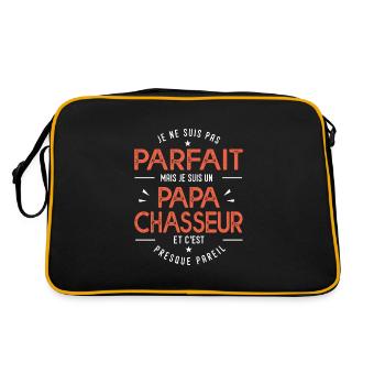 je suis un papa Chasseur cadeau chasse humour - Sac Retro - noir/or - Dos
