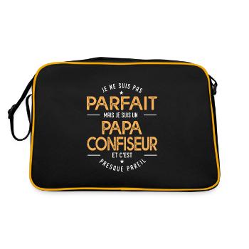 je suis un papa Confiseur humour chocolat bonbon - Sac Retro - noir/or - Dos