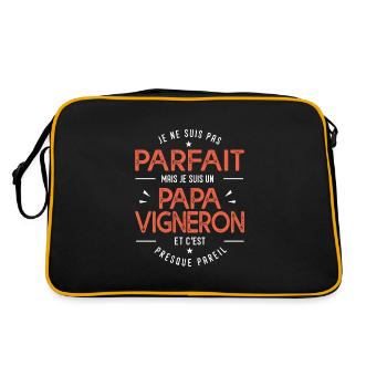 je suis un papa Vigneron cadeau vigneron humour - Sac Retro - noir/or - Dos