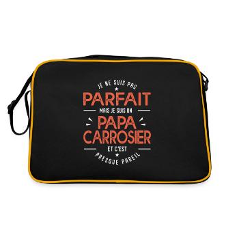 je suis un papa carrosier cadeau humour garage - Sac Retro - noir/or - Dos