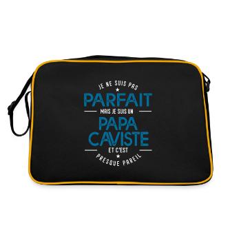 je suis un papa caviste cadeau vigneron humour vin - Sac Retro - noir/or - Dos