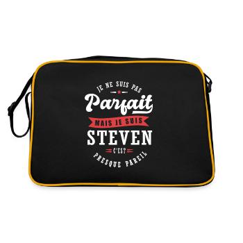 Steven Parfait Cadeau prenom steven - Sac Retro - noir/or - Dos