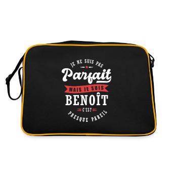 Benoît Parfait Cadeau prenom benoît - Sac Retro - noir/or - Dos
