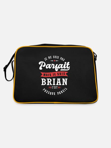 Brian Parfait Cadeau prenom brian - Sac Retro - noir/or - Dos