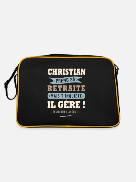 Christian humour retraité cadeau retraite homme - Sac Retro - noir/or - Dos