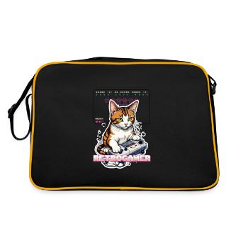 Retro Gaming Cat : Retrogamer avec manette - Sac Retro - noir/or - Dos