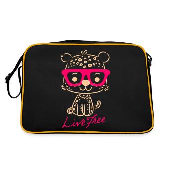 Leopard - Retro Tasche - Schwarz/Gold - Hinten
