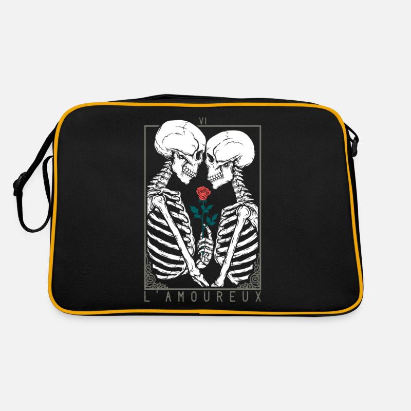 Skelett küsst Skelett Liebe Romantik Retro Tasche