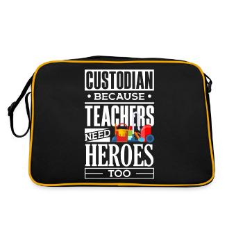 School Custodian Janitor Because Teacheas Need - Retro Bag - black/gold - Back