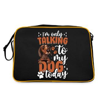 Teckel Je ne parle qu’au chien drôle - Sac Retro - noir/or - Dos