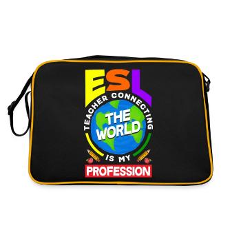 ESL Teacher Linguist Multilingual Teaching - Retro Bag - black/gold - Back